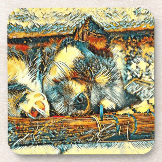 AnimalArt_Dog_010 コースター (正面)