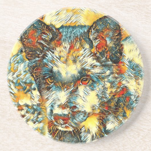 AnimalArt_Dog_011 コースター (正面)