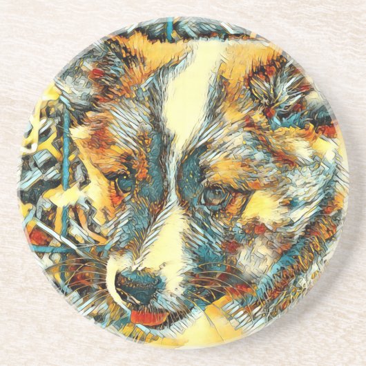 AnimalArt_Dog_012 コースター (正面)