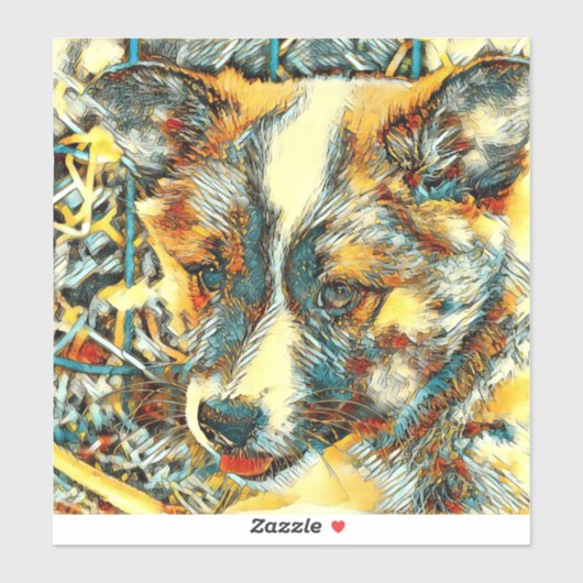 AnimalArt_Dog_012 シール (シート)