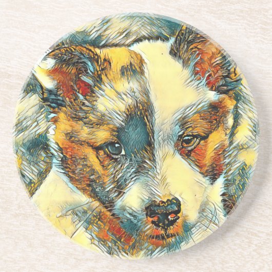 AnimalArt_Dog_013 コースター (正面)