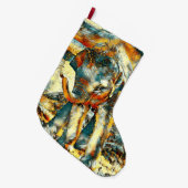 AnimalArt_Elephant_003 ラージクリスマスストッキング (正面 (吊り時))