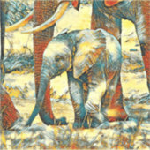 AnimalArt_Elephant_010 シール (正面)