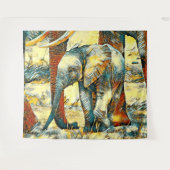 AnimalArt_Elephant_010 タペストリー (正面(横))