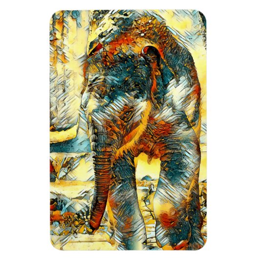 AnimalArt_Elephant_012 マグネット (縦)