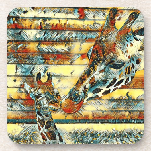 AnimalArt_Giraffe_001 コースター (正面)