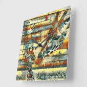 AnimalArt_Giraffe_001 スクエア壁時計 (傾斜)