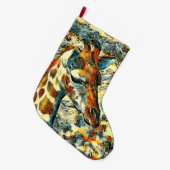 AnimalArt_Giraffe_002 ラージクリスマスストッキング (正面 (吊り時))