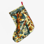 AnimalArt_Giraffe_002 ラージクリスマスストッキング (裏面 (吊り時))
