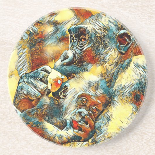 AnimalArt_Gorilla_001 コースター (正面)