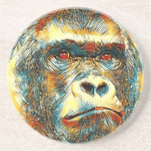 AnimalArt_Gorilla_003 コースター (正面)