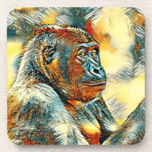 AnimalArt_Gorilla_004 コースター (正面)