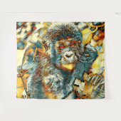 AnimalArt_Gorilla_005 タペストリー (正面(横))