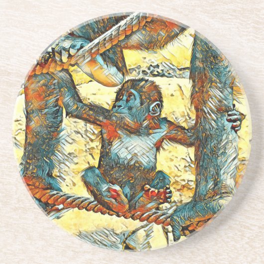 AnimalArt_Gorilla_006 コースター (正面)