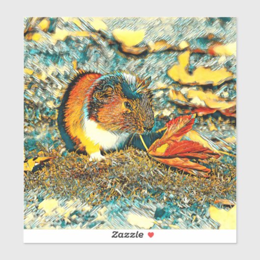 AnimalArt_GuineaPig_001 シール (シート)