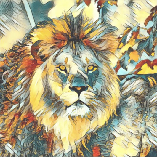 AnimalArt_Lion_001 シール (正面)