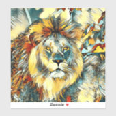 AnimalArt_Lion_001 シール (シート)