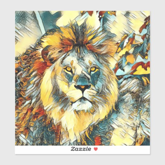 AnimalArt_Lion_001 シール (シート)