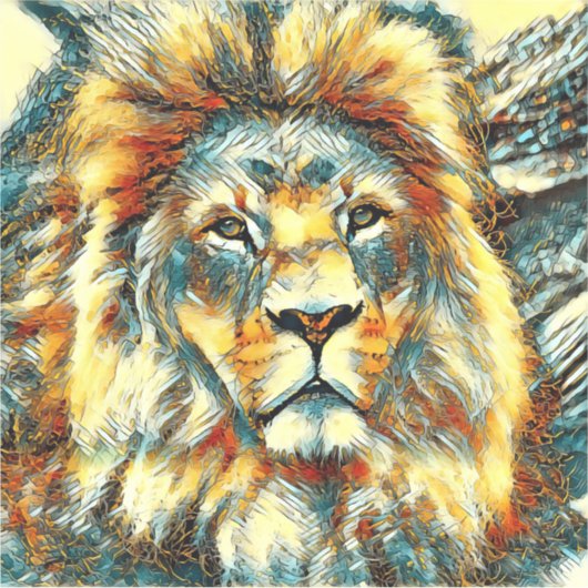 AnimalArt_Lion_005 シール (正面)