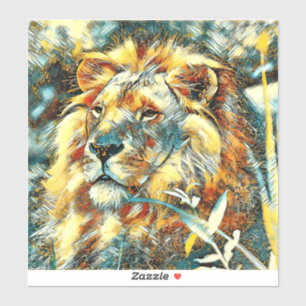 AnimalArt_Lion_009 シール