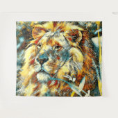 AnimalArt_Lion_009 タペストリー (正面(横))