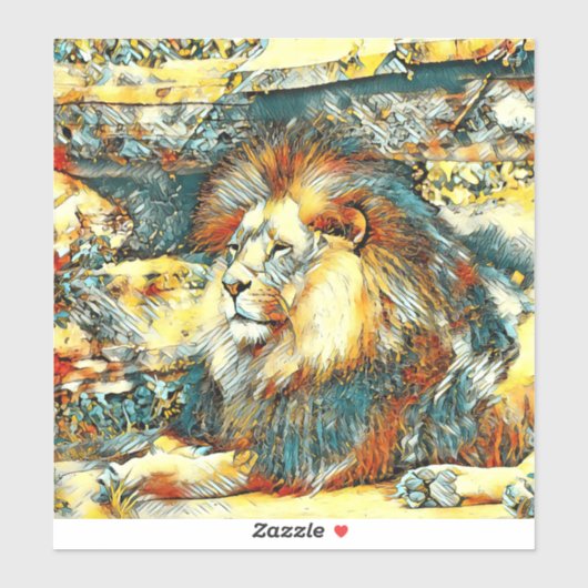 AnimalArt_Lion_033 シール (シート)