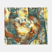AnimalArt_Lion_033 フリースブランケット (正面(横))