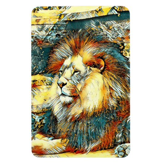 AnimalArt_Lion_033 マグネット (縦)
