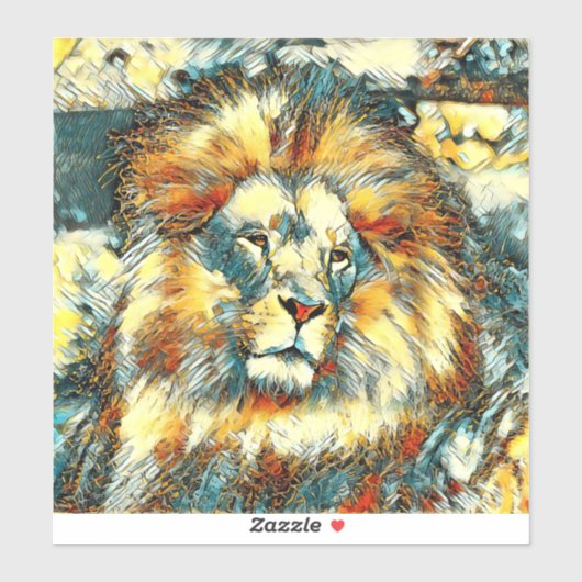 AnimalArt_Lion_07 シール (シート)