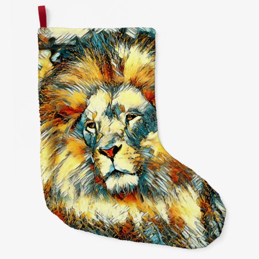 AnimalArt_Lion_07 ラージクリスマスストッキング (正面)