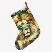 AnimalArt_Lion_07 ラージクリスマスストッキング (裏面 (吊り時))