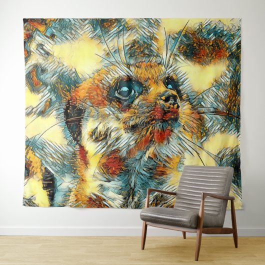 AnimalArt_Meerkat_002 タペストリー (インサイチュ(横))