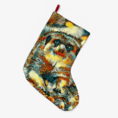 AnimalArt_Meerkat_003 ラージクリスマスストッキング (正面 (吊り時))
