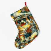 AnimalArt_Meerkat_003 ラージクリスマスストッキング (裏面 (吊り時))