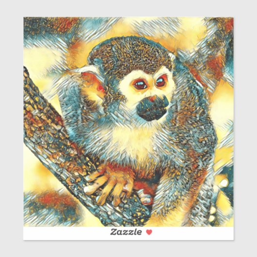 AnimalArt_Monkey_001 シール (シート)