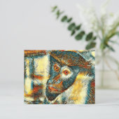 AnimalArt_Monkey_002 ポストカード (スタンド正面)