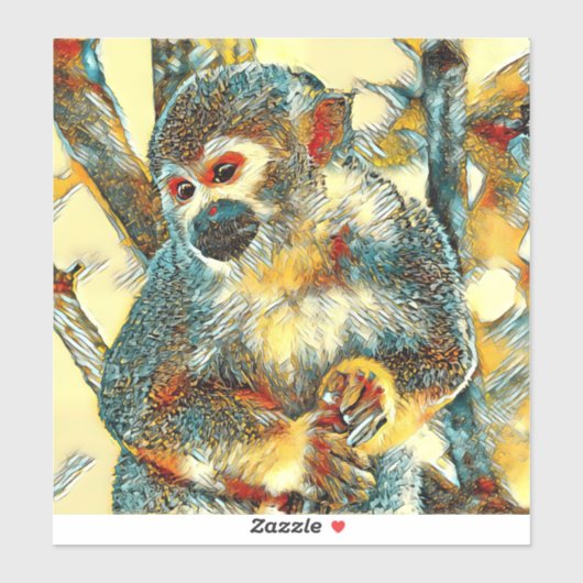 AnimalArt_Monkey_003 シール (シート)