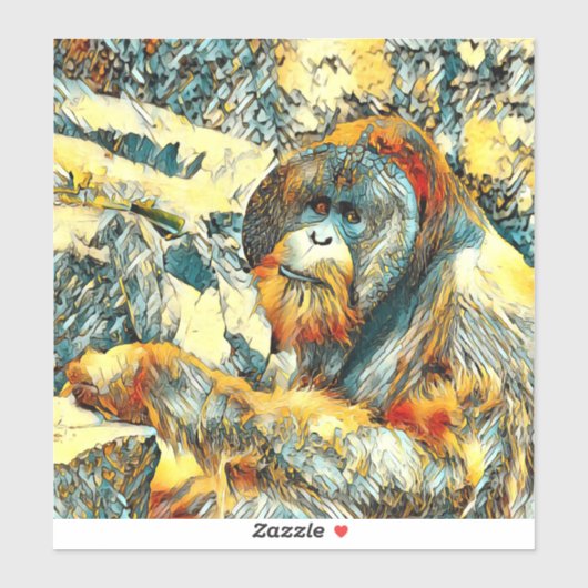 AnimalArt_OrangUtan_001 シール (シート)