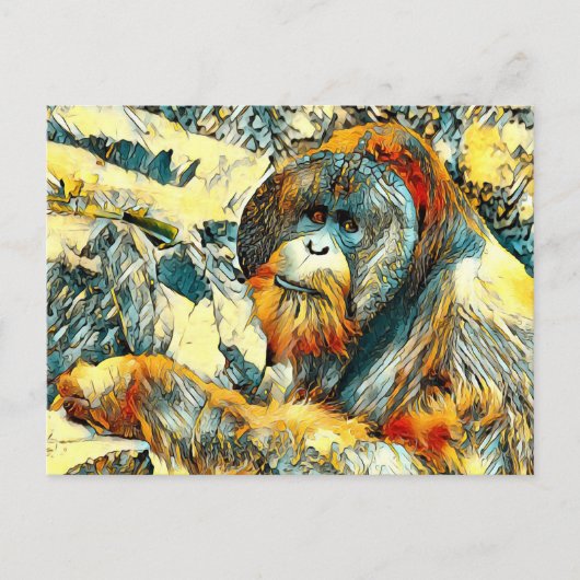 AnimalArt_OrangUtan_001 ポストカード (正面)