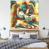 AnimalArt_OrangUtan_003 キャンバスプリント (インサイチュ (寝室))