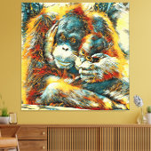 AnimalArt_OrangUtan_003 キャンバスプリント (インサイチュ (リビング))