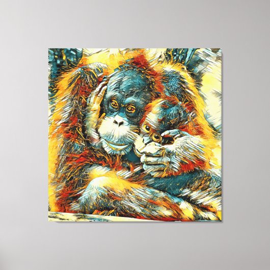 AnimalArt_OrangUtan_003 キャンバスプリント (正面)