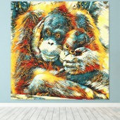 AnimalArt_OrangUtan_003 キャンバスプリント (インサイチュ (ウッドフロア))