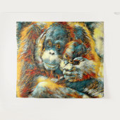 AnimalArt_OrangUtan_003 タペストリー (正面(横))