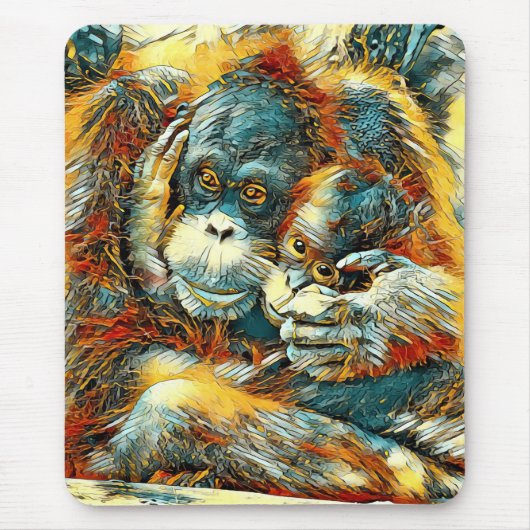 AnimalArt_OrangUtan_003 マウスパッド (正面)