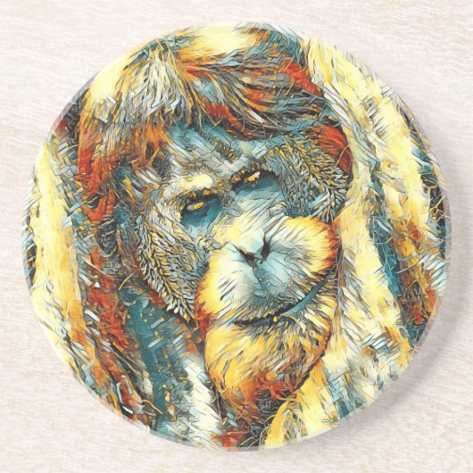AnimalArt_OrangUtan_006 コースター (正面)