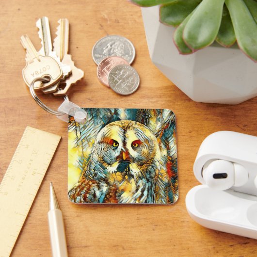 AnimalArt_Owl_002 キーホルダー (デスク)