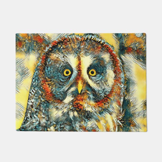 AnimalArt_Owl_003 ドアマット (正面)
