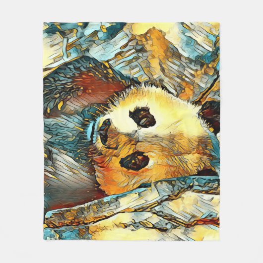 AnimalArt_Panda_002 フリースブランケット (正面)