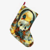 AnimalArt_Panda_006 ラージクリスマスストッキング (正面 (吊り時))